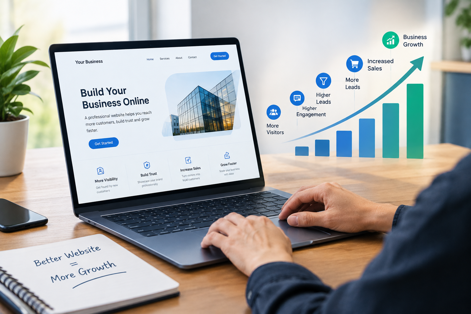 How a business website supports growth